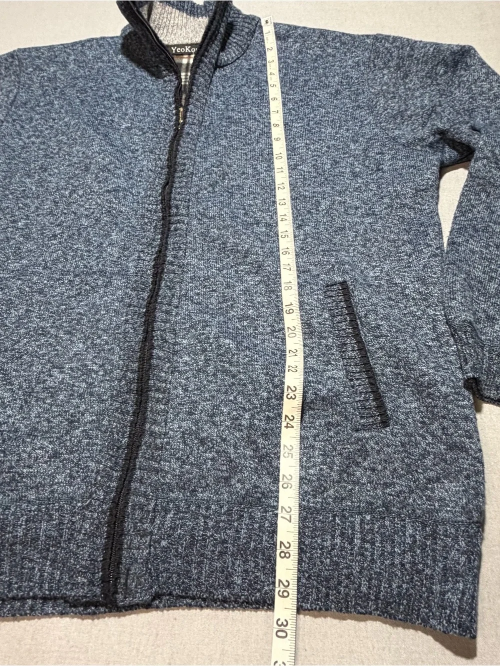 Yeokou cashmere wool blend full zip cardigan
